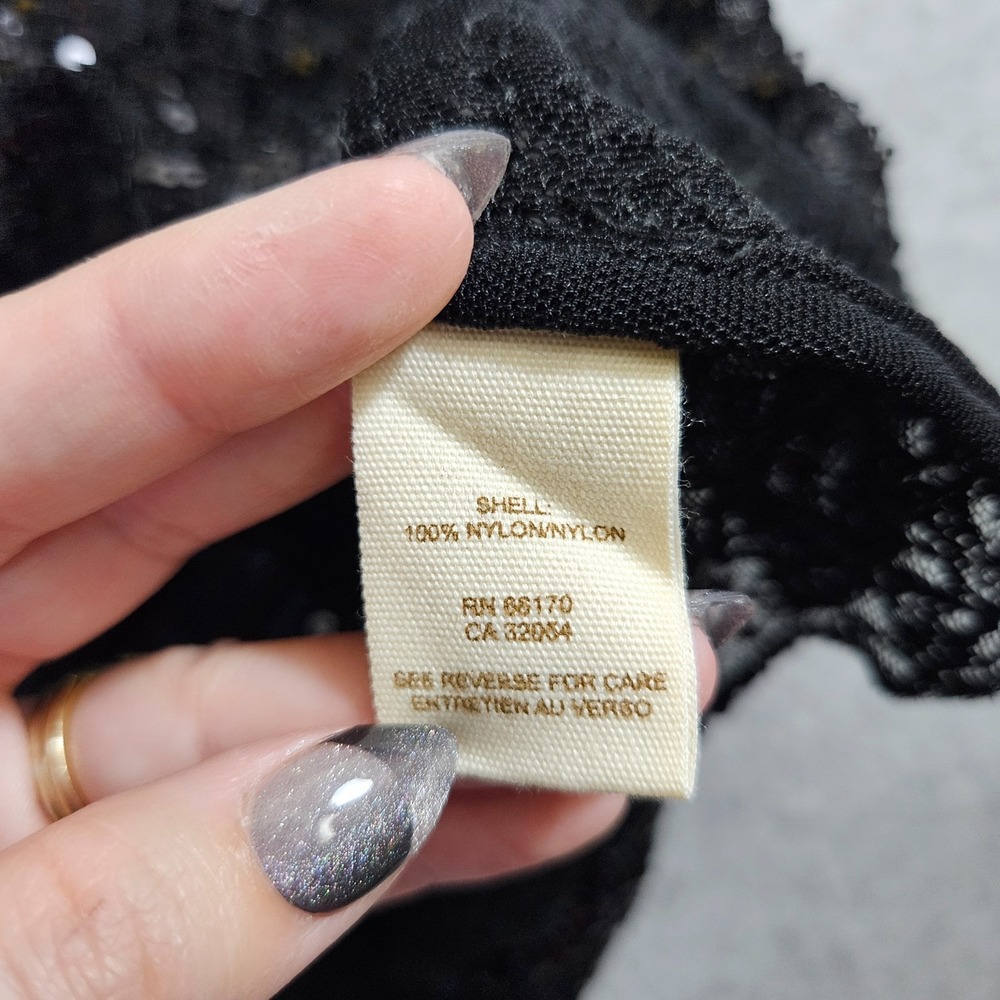 Intimately Free People Black Sheer Sequin Sexy Mini Sz M Cami Dress - Picture 11 of 12